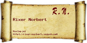 Rixer Norbert névjegykártya
